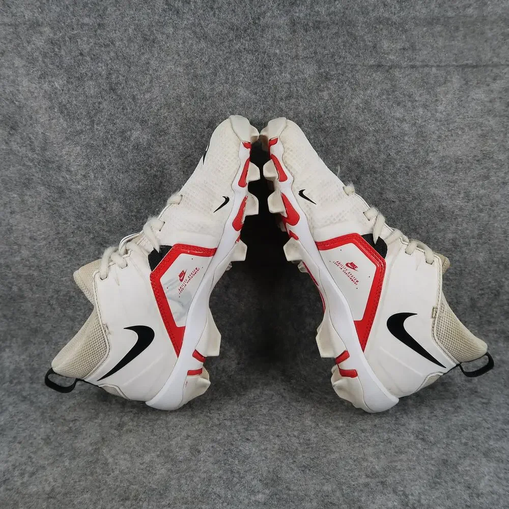 Nike Shoes Youth 4 Cleat Football Alpha Menace 3 Shark White Red Sport Athletic